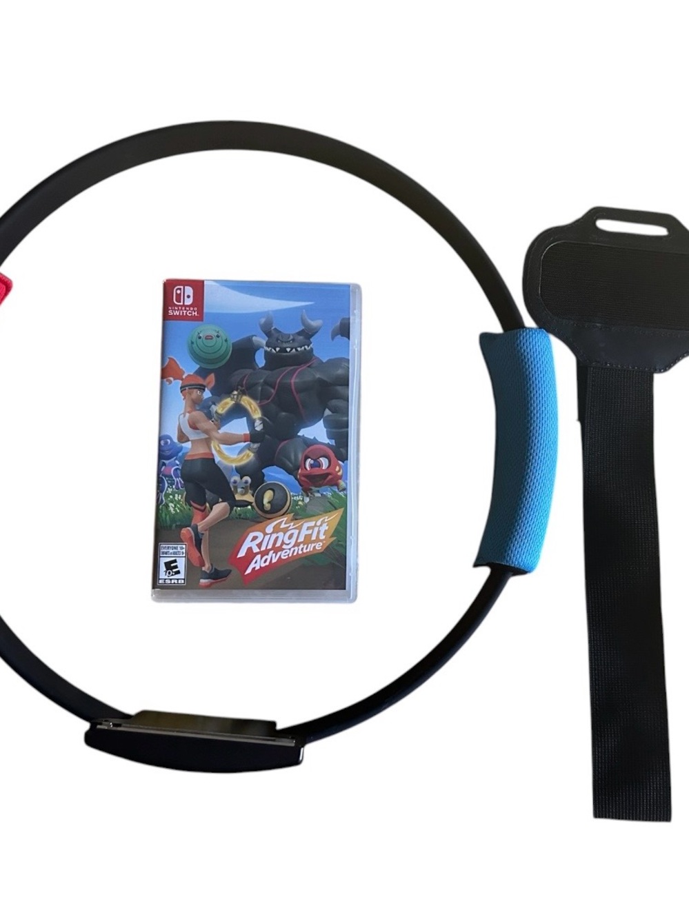 Nintendo Switch Ring Fit Adventure, includes the ring and a leg strap